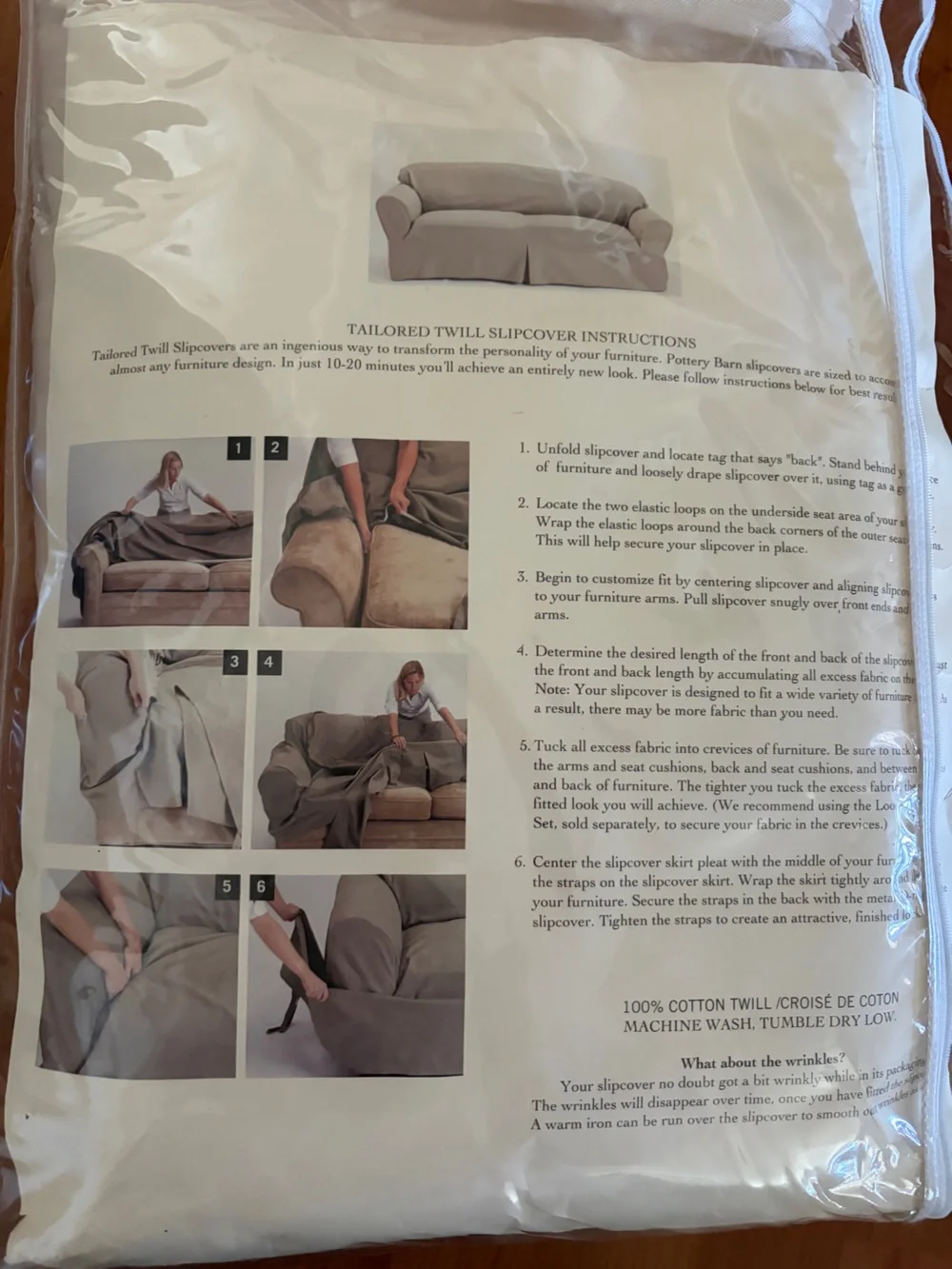 Pottery Barn Tailored Twill Slipcover Housse - Cream